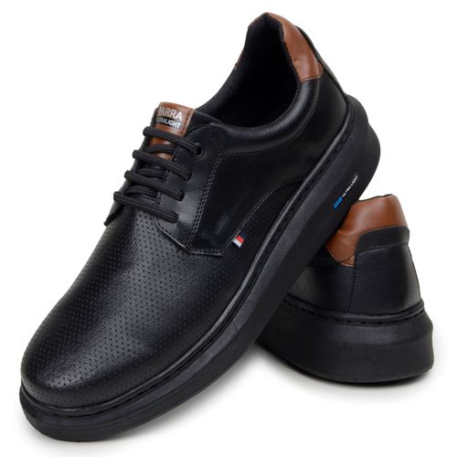 Sapatenis Moderno Masculino Leve Confortável Em Couro 100% Eco Parra Boots - Preto