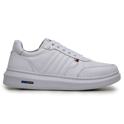 Sapatenis Moderno Detalhado Masculino Em Couro 100% Legitimo Leve Confortável Parra Boots - Branco
