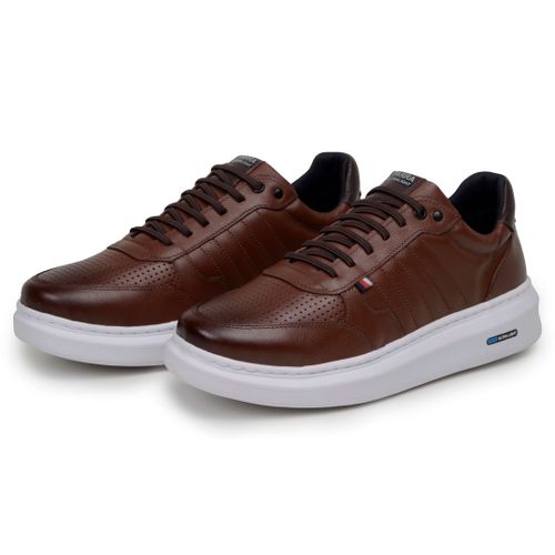 Sapatenis Moderno Detalhado Masculino Em Couro 100% Legitimo Leve Confortável Parra Boots - Havana
