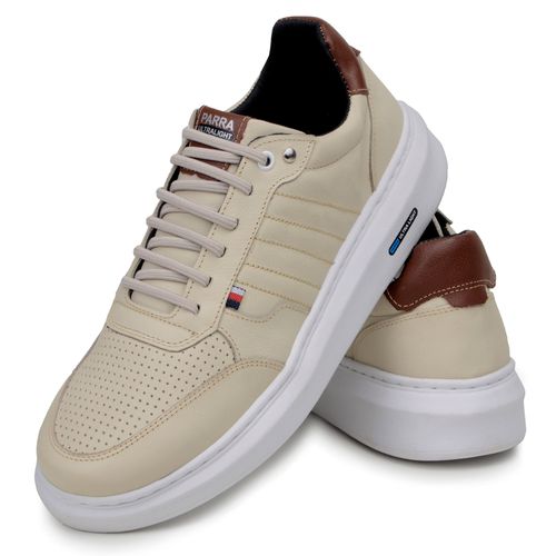 Sapatenis Moderno Detalhado Masculino Em Couro 100% Legitimo Leve Confortável Parra Boots - Palha