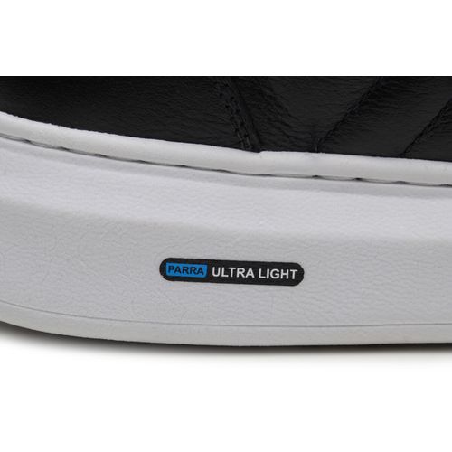 Sapatenis Moderno Detalhado Masculino Em Couro 100% Legitimo Leve Confortável Parra Boots - Preto/Branco