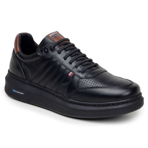 Sapatenis Moderno Detalhado Masculino Em Couro 100% Legitimo Leve Confortável Parra Boots - Preto