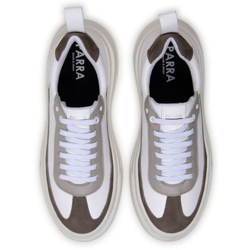 Sapatenis Masculino 100% Couro Legitimo Moderno Confortável Casual 5800 - Branco/Oliva