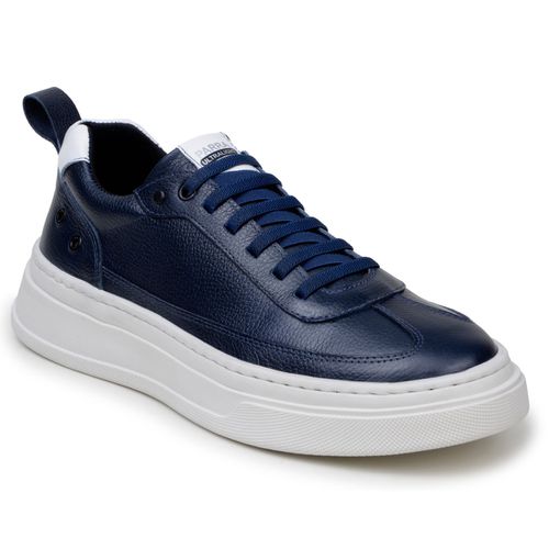 Sapatenis Masculino 100% Couro Legitimo Moderno Confortável Casual 5800 - Azul
