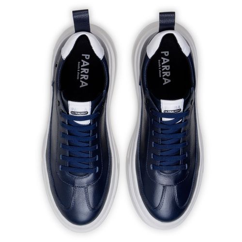 Sapatenis Masculino 100% Couro Legitimo Moderno Confortável Casual 5800 - Azul