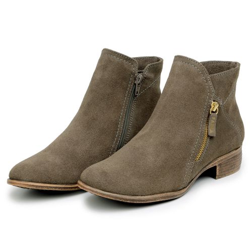 Bota Feminina Chelsea Cano Curto Camurça 100% Legítimo Kiwi