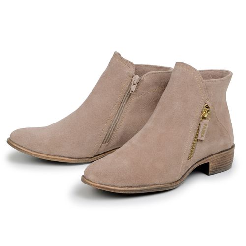 Bota Feminina Chelsea Cano Curto Camurça 100% Legítimo Areia