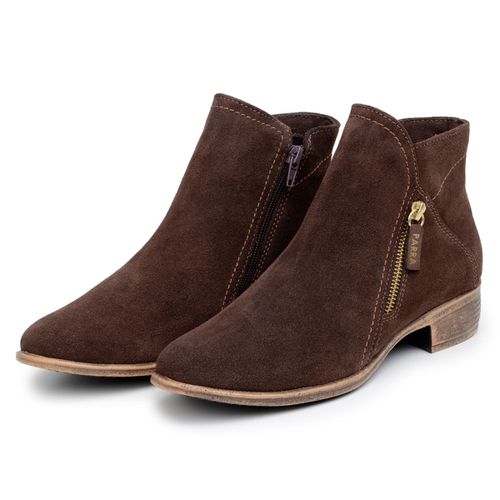 Bota Feminina Chelsea Cano Curto Camurça 100% Legítimo Café