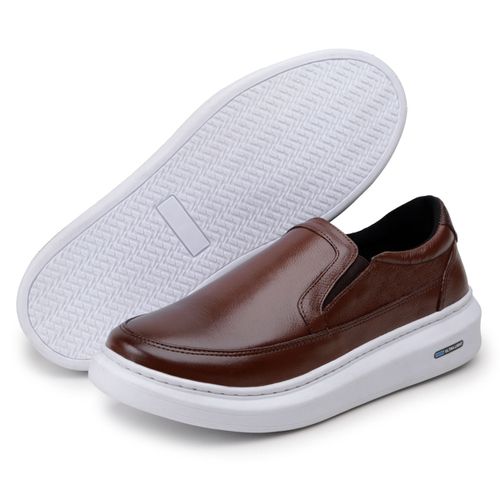 Sapatenis Mocassim Masculino Leve Confortável Em Couro 100% Legitimo Parra Boots - Havana