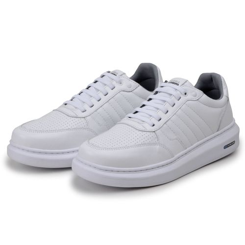 Sapatenis Moderno Detalhado Masculino Em Couro 100% Legitimo Leve Confortável Parra Boots - Branco