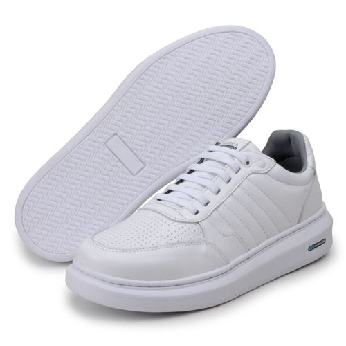 Sapatenis Moderno Detalhado Masculino Em Couro 100% Legitimo Leve Confortável Parra Boots - Branco