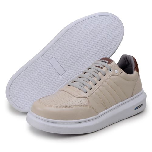 Sapatenis Moderno Detalhado Masculino Em Couro 100% Legitimo Leve Confortável Parra Boots - Palha