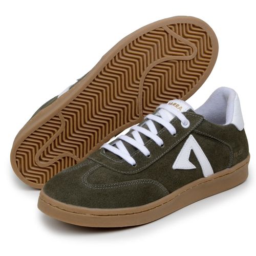 Sapatenis Feminino 100% Couro Legitimo Moderno Confortável Detalhado PX-337 - Verde Oliva