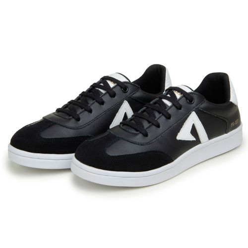 Sapatenis Feminino 100% Couro Legitimo Moderno Confortável Detalhado PX-337 - Preto/Branco