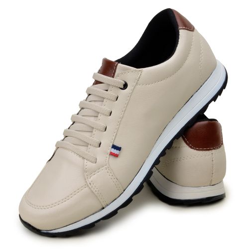Tênis Masculino Jogger Casual Sapatênis Leve e Confortável - Palha