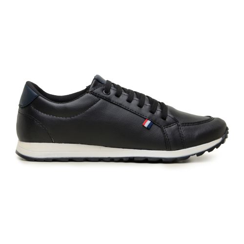Tênis Masculino Jogger Casual Sapatênis Leve e Confortável - Preto/Branco