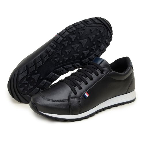 Tênis Masculino Jogger Casual Sapatênis Leve e Confortável - Preto/Branco