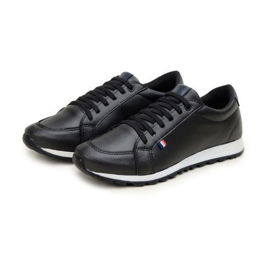 Tênis Masculino Jogger Casual Sapatênis Leve e Confortável - Preto/Branco