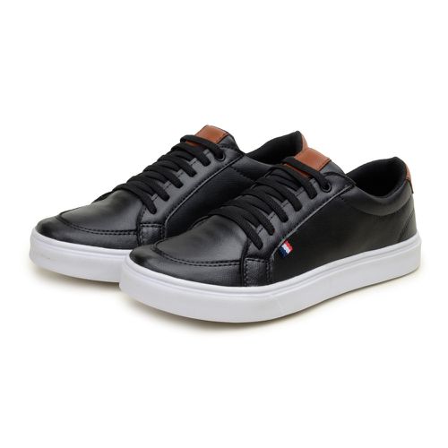 Kit 2 Tênis Slip Casual Masculino Leve e Confortável Parra Boots + Carteira + Meia - Preto/Preto - Preto/Branco