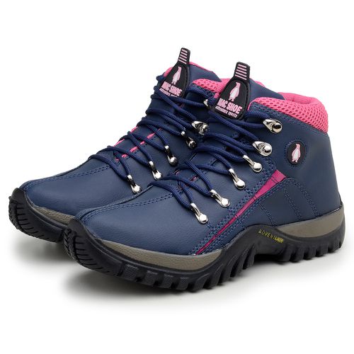 Bota Feminina Adventure Adulto Infantil Confortável Antiderrapante Parra Boots - Azul/Pink