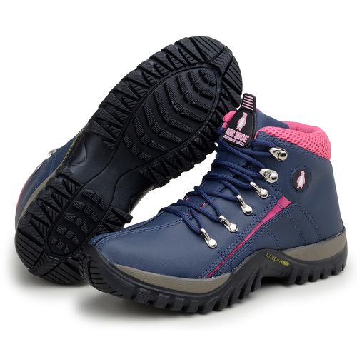 Bota Feminina Adventure Adulto Infantil Confortável Antiderrapante Parra Boots - Azul/Pink
