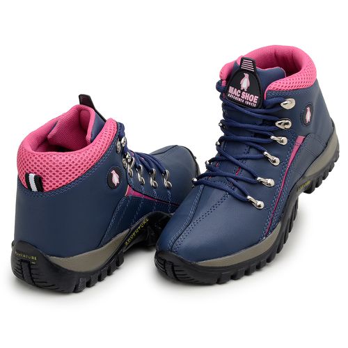 Bota Feminina Adventure Adulto Infantil Confortável Antiderrapante Parra Boots - Azul/Pink