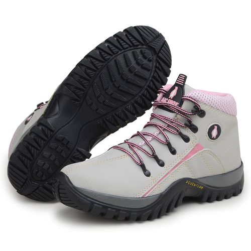 Bota Feminina Adventure Adulto Infantil Confortável Antiderrapante Parra Boots - Creme/Rosa