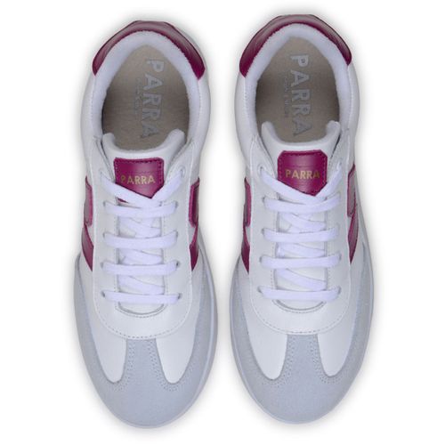 Sapatenis Feminino 100% Couro Legitimo Moderno Confortável Detalhado PX-337 - Branco/Pink