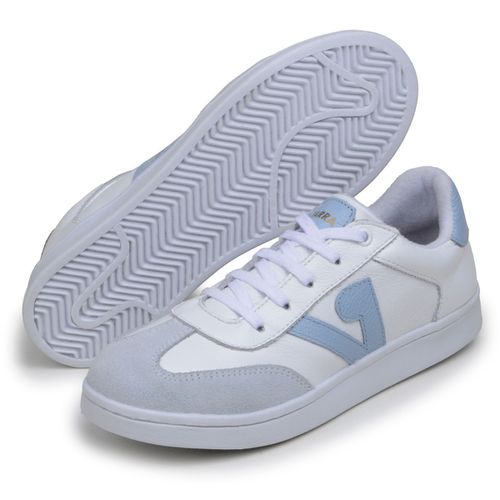 Sapatenis Feminino 100% Couro Legitimo Moderno Confortável Detalhado PX-337 - Azul