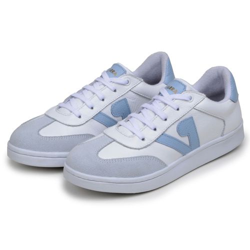 Sapatenis Feminino 100% Couro Legitimo Moderno Confortável Detalhado PX-337 - Azul