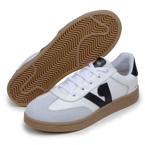 Sapatenis Feminino 100% Couro Legitimo Moderno Confortável Detalhado PX-337 - Branco/Preto