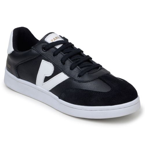 Sapatenis Feminino 100% Couro Legitimo Moderno Confortável Detalhado PX-337 - Preto/Branco