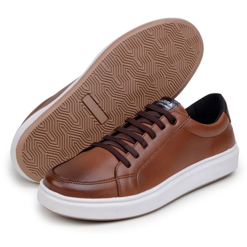 Tênis Masculino Slip Casual Leve E Confortável 100% Couro Eco. - Havana