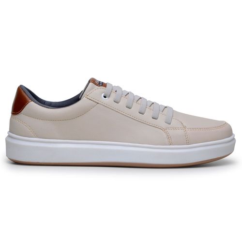 Tênis Masculino Slip Casual Leve E Confortável 100% Couro Eco. - Palha