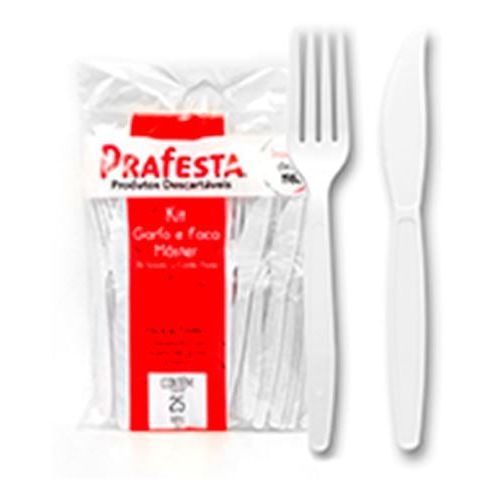 Kit Garfo E Faca Master 25 Bco PFT