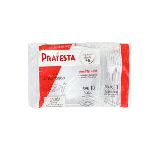 Kit Churrasco Quality Line c/10 Branco PFT