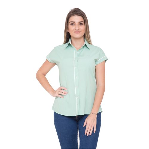 Blusa de Poá Verde Clara Manga Japonesa Candy