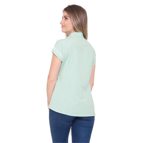 Blusa de Poá Verde Clara Manga Japonesa Candy