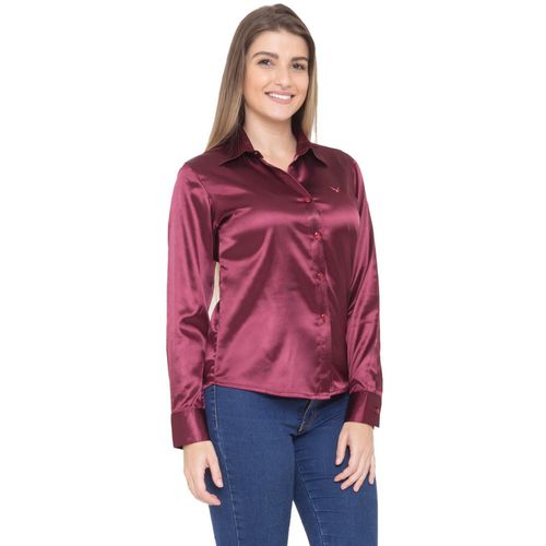 Blusa de Cetim Roxa Feminina C/ Elastano Anitta