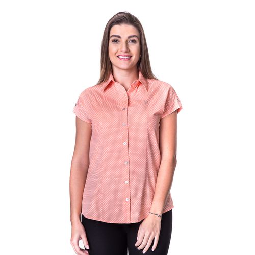 Blusa de Poá Laranja Manga Japonesa Lucia