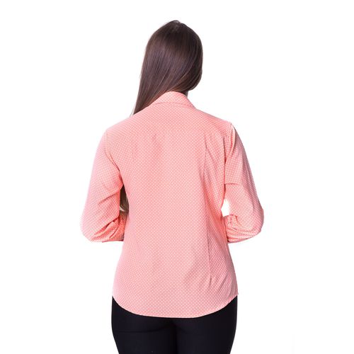 Blusa de Poá Laranja Feminina Manga Longa Mahdi