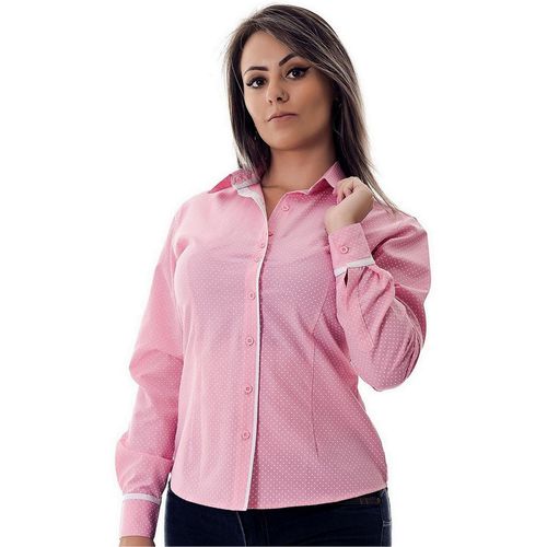 Blusa de Poá Rosa Feminina Manga Longa Danny