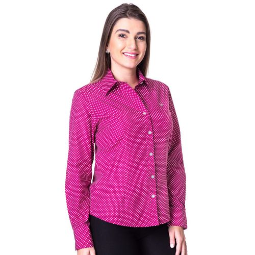 Blusa de Poá Rosê Blush Feminina Manga Longa Adry