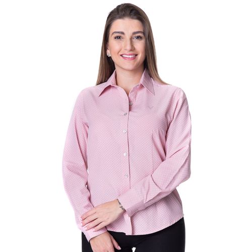 Blusa de Poá Rosê Feminina Manga Longa Nívea