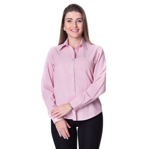 Blusa de Poá Rosê Feminina Manga Longa Nívea