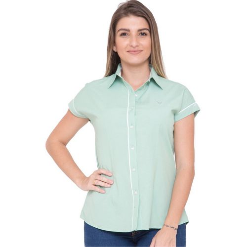 Blusa de Poá Verde Clara Manga Japonesa Candy