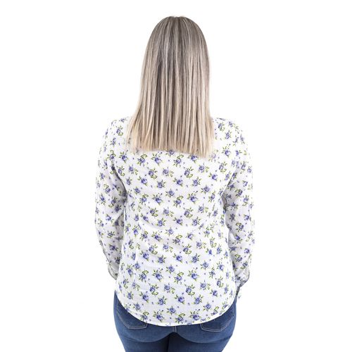 Blusa Floral Social Manga Longa Annecy