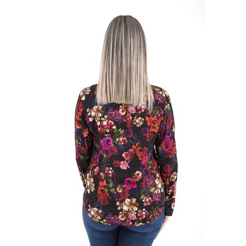 Blusa Floral Social Manga Longa Viena