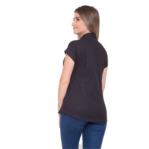 Blusa Manga Japonesa Preta Renda Bianca