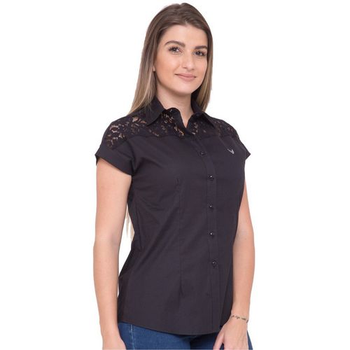 Blusa Manga Japonesa Preta Renda Bianca